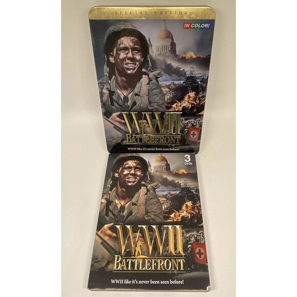WWII Battlefront (DVD, 2011, 3-Disc Set) In color collector Tin Free shipping - Picture 7 of 7